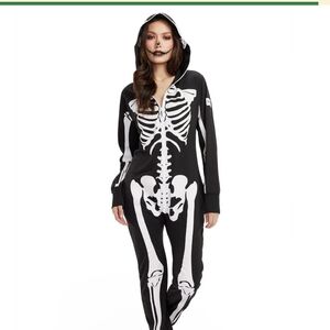 Tipsy Elves Black and White Skeleton Onesie.   Size XS.